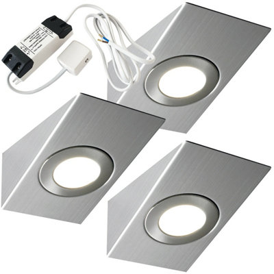  - 3-Pack Brushed Nickel Under Cabinet Kitchen Lighting With Driver KitWarm White Led