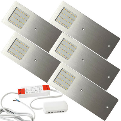  - 5-Pack Ultra-Slim Aluminium Under Cabinet Kitchen Led Lighting With DriverNatural White Glow