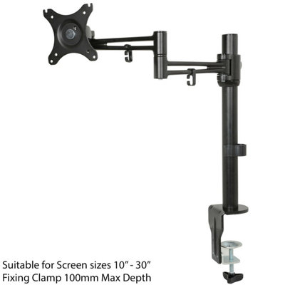  - 10 30" Monitor Desk Bracket Adjustable Height Screen Mount Arm Tilt & Swivel