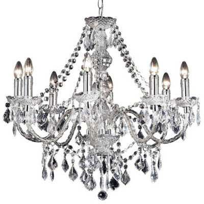 Ceiling Chandelier Pendant Light Chrome 8X Bulb Vintage Feature Lamp Holder from B&Q