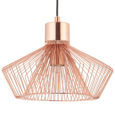  - Hanging Ceiling Pendant Light Modern Copper Wire Shade Designer Lamp Bulb Holder