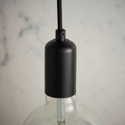  - Hanging Ceiling Pendant Light & Rose Kit Matt Black Industrial Adjustable Lamp