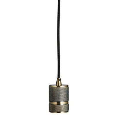 Ceiling Pendant Light Antique Brass Plate 60W E27 Dimmable Cable Set from B&Q