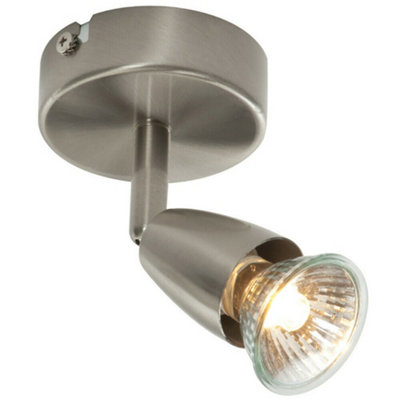Led Adjustable Ceiling Spotlight Satin Nickel Single Gu10 Dimmable Downlight from B&Q