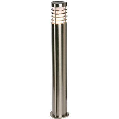 Outdoor Garden Bollard Light Brushed Steel 9.2W Outside Path Led Lamp Post Ip44