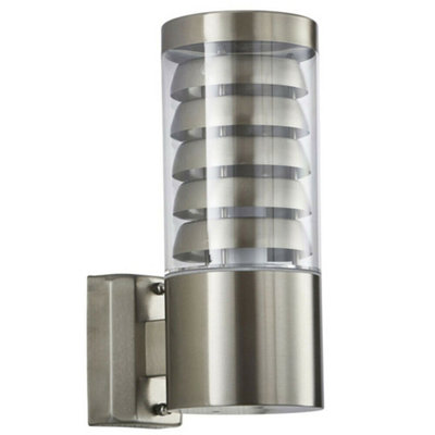 Ip44 Outdoor Wall Lamp Stainless Steel Staggered Light Modern Clear Porch Round from B&Q