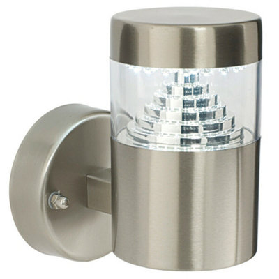  - Ip44 Outdoor Wall Light Brushed Steel Led Lamp Modern Stepped Outdoor Garden