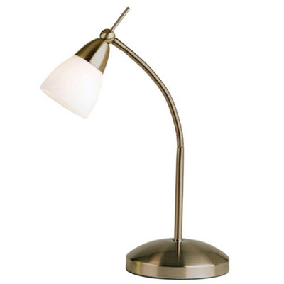  - Touch Dimmer Table Lamp Light Antique Brass & Glass Shade Classic Reading Task