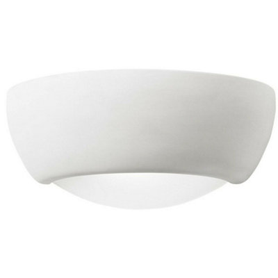 Dimmable Led Wall Light Unglazed Ceramic Semi Dome Lounge Lamp Lighting Fitting from B&Q