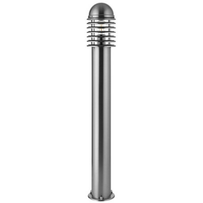 1M Outdoor Post Bollard Light Polished Steel Vandal Proof External Pathway Lamp from B&Q