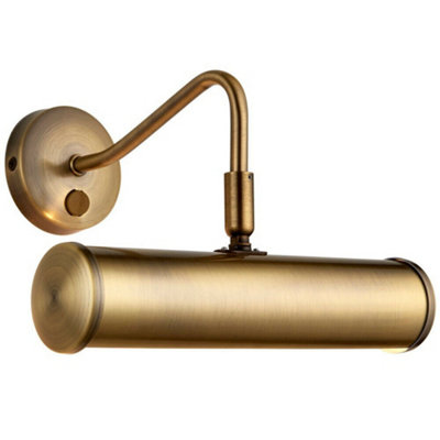 Led Picture Wall Light Antique Brass Dimmable 6.2W Warm White Down Lighting Bar from B&Q