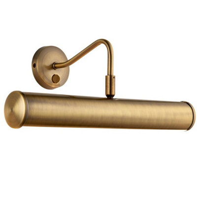Led Twin Picture Wall Light Antique Brass Dimmable 6.2W Bulb Down Lighting Bar from B&Q