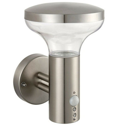 Ip44 Outdoor Led Lamp Stainless Steel Wall Pir Light Modern Porch Cool White from B&Q