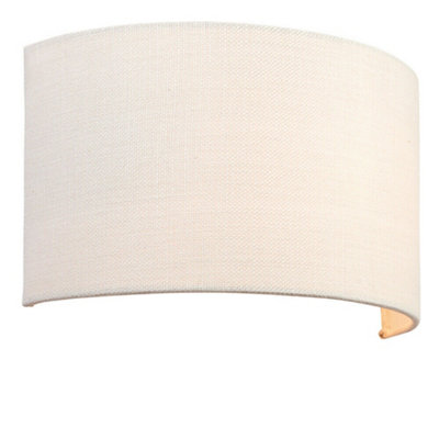 Fabric Led Wall Light Vintage White Semi Circle Linen Shade Sleek Lamp Fitting from B&Q