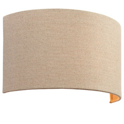 Fabric Led Wall Light Natural Neutral Semi Circle Linen Shade Sleek Lamp Fitting from B&Q