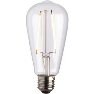  - Vintage Pear Led Filament Light Bulb Clear Glass E27 Screw 2W Warm White Lamp
