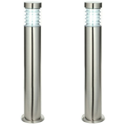 2 Pack Outdoor Ip44 Bollard Light Marine Grade Steel Lamp Post Garden Driveway from B&Q