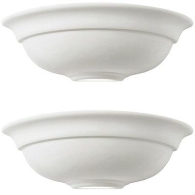  - 2 Pack Dimmable Led Wall Light Unglazed Ceramic Lounge Lamp Up Lighting Fitting