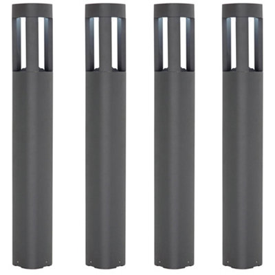 4 Pack Outdoor Post Bollard Light Grey Triangle Ip54 Modern Driveway Lamp Led from B&Q