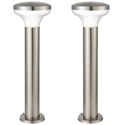 2 Pack Outdoor Post Bollard Light Marine Steel 0.5M Led Garden Driveway Path from B&Q