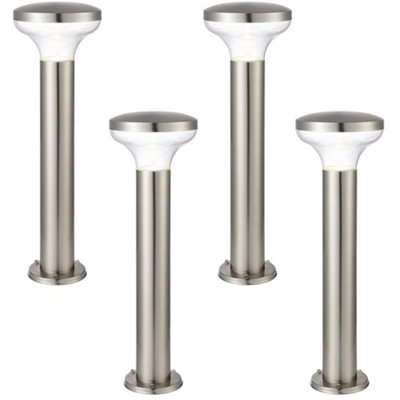 4 Pack Outdoor Post Bollard Light Marine Steel 0.5M Led Garden Driveway Path from B&Q