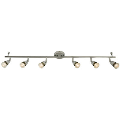B&Q Adjustable Ceiling Spot Chrome Plate 6 Bar Down Modern Lamp Light