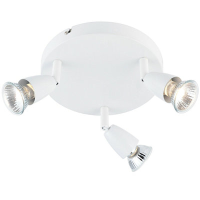 Led Adjustable Ceiling Spotlight Gloss White Triple Gu10 Dimmable Downlight from B&Q