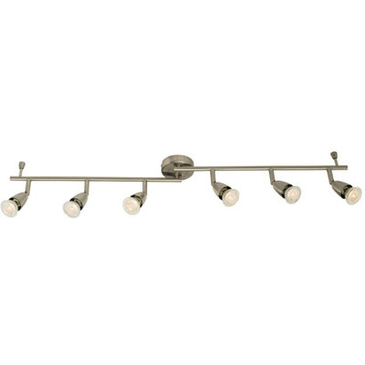 Adjustable Ceiling Spotlight Satin Nickel 6 Light Bar Downlight Modern Lamp from B&Q