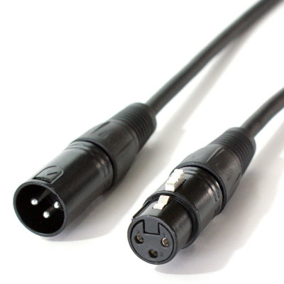0.5M 3 Pin Xlr Male To Female Dmx Lighting Cable Dj Gig Led Signal Light Lead from B&Q