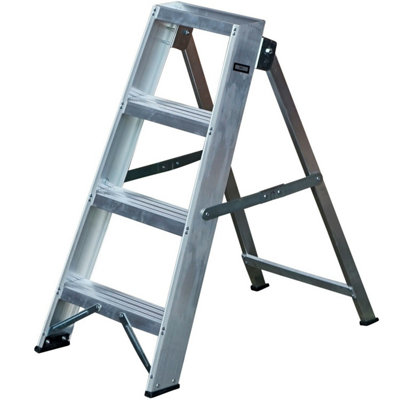 Professional 0.8M Aluminium Swingback Step Ladder With 4 Treads from B&Q