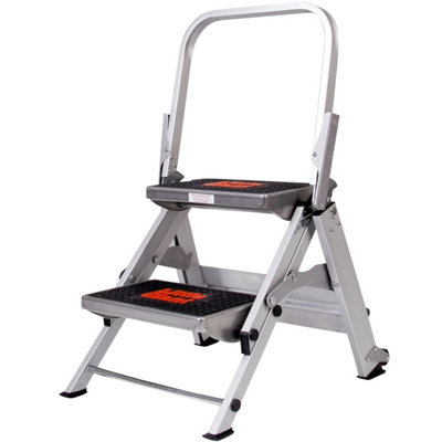 0.5M Premium Trade Folding Step Ladder2 Tread Anti-Slip Aluminium Safety Steps from B&Q