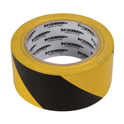 50mm X 33M Black Yellow Hazard Tape Adhesive Ceiling Lane Marking Safety Roll from B&Q