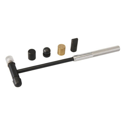 6 Interchangeable Head Hobby Hammer Precision Chisel Ball Flat Brass & Nylon from B&Q