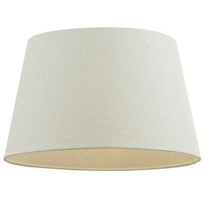  - 12" Inch Round Tapered Drum Lamp Shade Ivory Linen Fabric Cover Simple Elegant