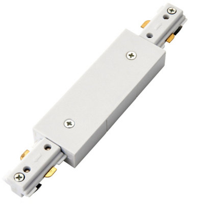 Commercial Track Light Central Connector180mm LengthWhite Abs Rail System from B&Q