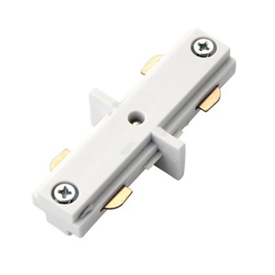 Commercial Track Light Internal Connector79mm LengthWhite Abs Rail System from B&Q