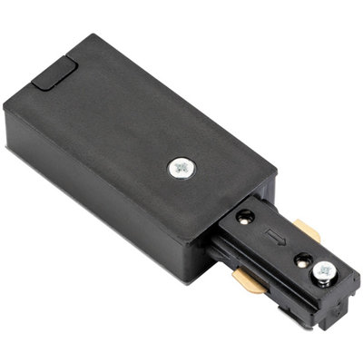 Commercial Track Light Live End Connector107mm LengthBlack Pc Rail System from B&Q