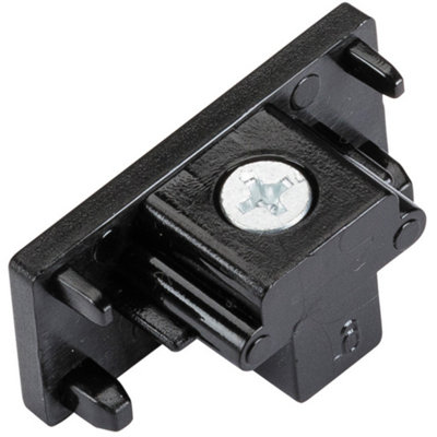 Commercial Track Light Dead End ConnectorSingle CircuitBlack Pc Rail System from B&Q