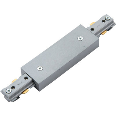 Commercial Track Light Central Connector180mm LengthSilver Rail System from B&Q