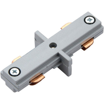 Commercial Track Light Internal Connector80mm LengthSilver Rail System from B&Q