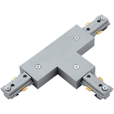 Commercial Track Lighting T-Connector180mm X 107mmSilver Rail System from B&Q
