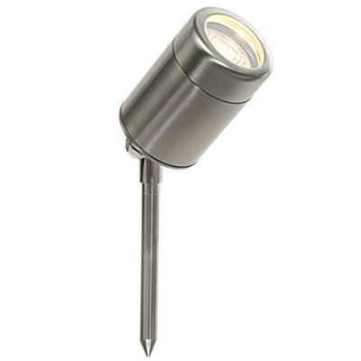 Ip65 Outdoor Ground Spike Lamp Wall & Sign Light Gu10 Brushed Steel & Glass from B&Q
