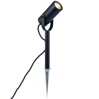 Ip44 Outdoor Ground Spike Lamp Wall & Sign Garden Spot Light Gu10 Matt Black from B&Q