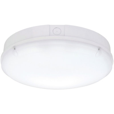 Gloss White Ip65 Bulkhead Light18W Cct Smd Led ModuleMicrowave Sensor from B&Q
