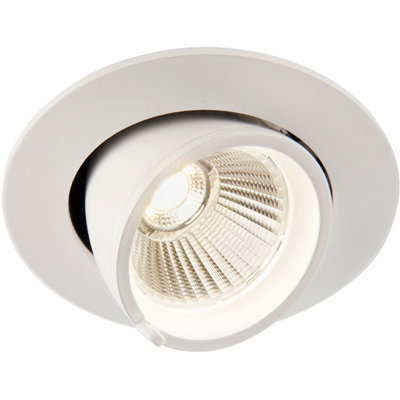 Fully Adjustable Recessed Ceiling Downlight9W Cool White LedMatt White from B&Q