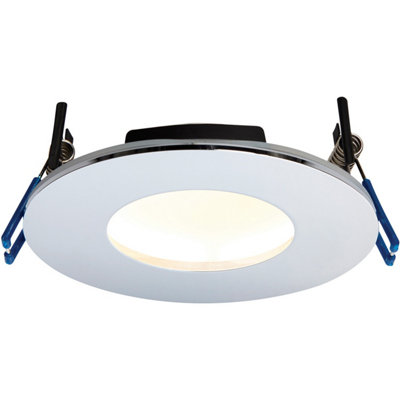  - Chrome Recessed Bathroom Downlight9W Warm White Led Slim Ceiling Light