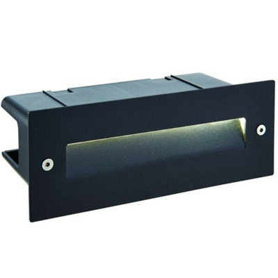 B&Q Ip44 Led Full Brick Textured & Angled Down Guide 2W Cool Light/Black/White