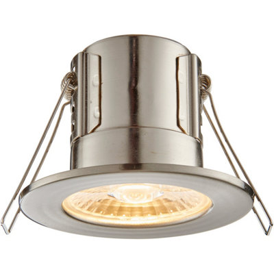 Tool-Less Recessed Bathroom Ip65 Downlight4W Warm White LedSatin Nickel from B&Q