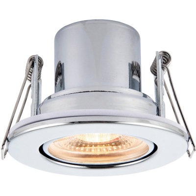 Recessed Tiltable Ceiling DownlightDimmable 8.5W Warm White Led Chrome Plate from B&Q