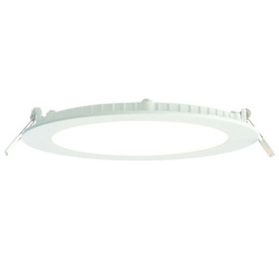  - Ultra Slim Round Flush Ceiling Light 12W Cool White Led 4000K Corridor Lamp